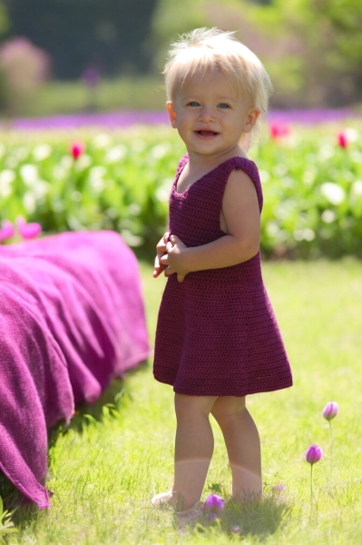 Kindersommerkleid, gehäkelt aus 100 % Bambuswolle, vegan